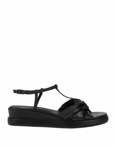 Elvio Zanon Woman Sandals Black Leather Cover