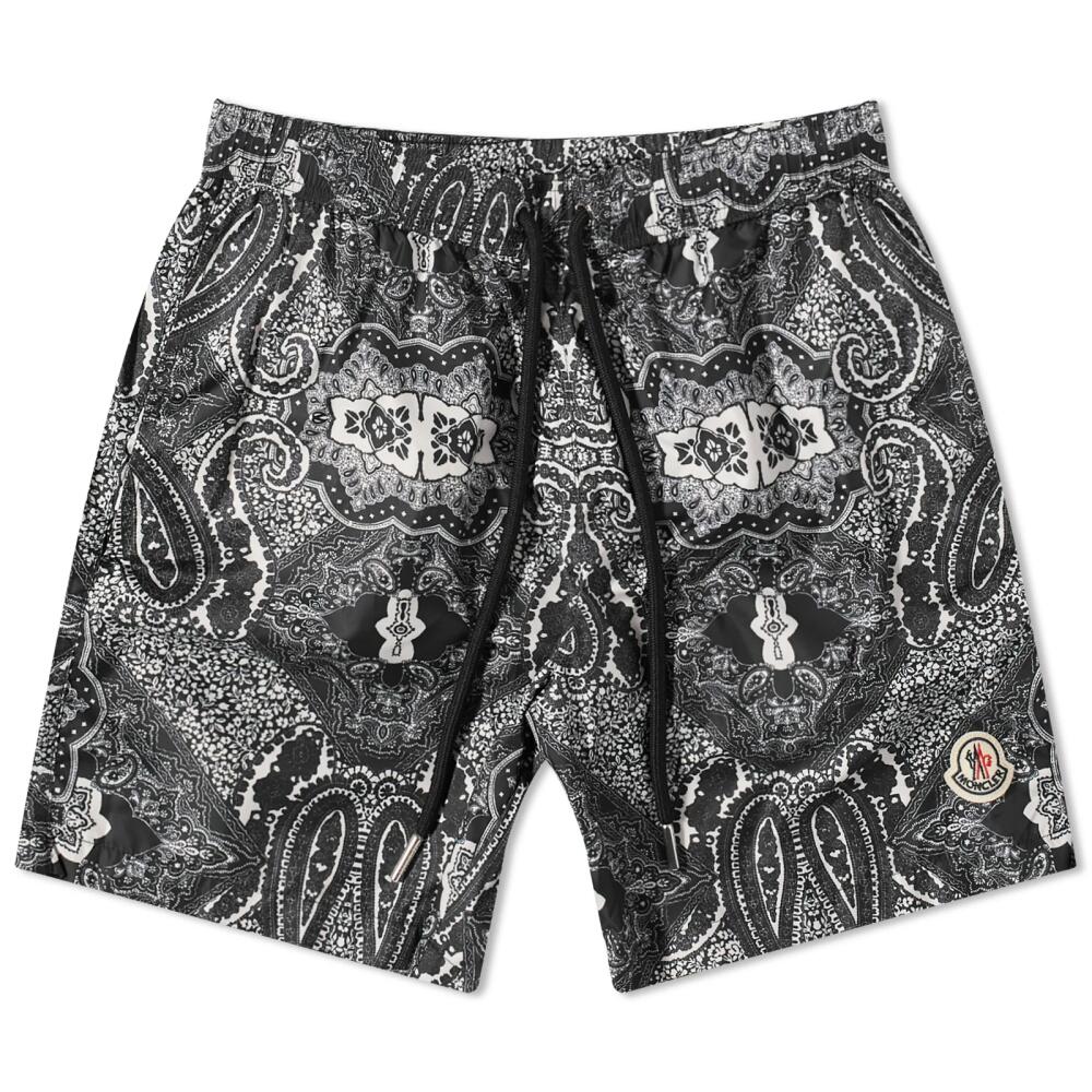 Moncler Men's Banadana Print Swim Short in Black Cover