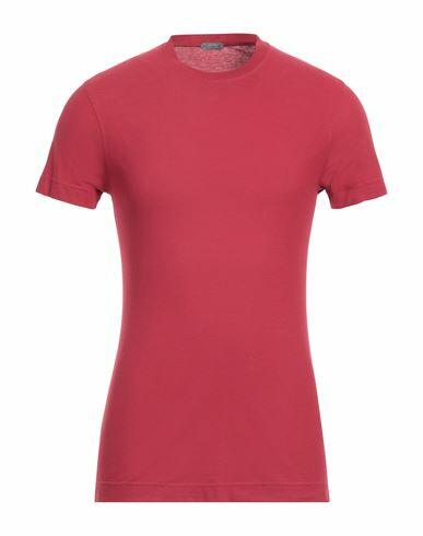 Zanone Man T-shirt Brick red Cotton Cover