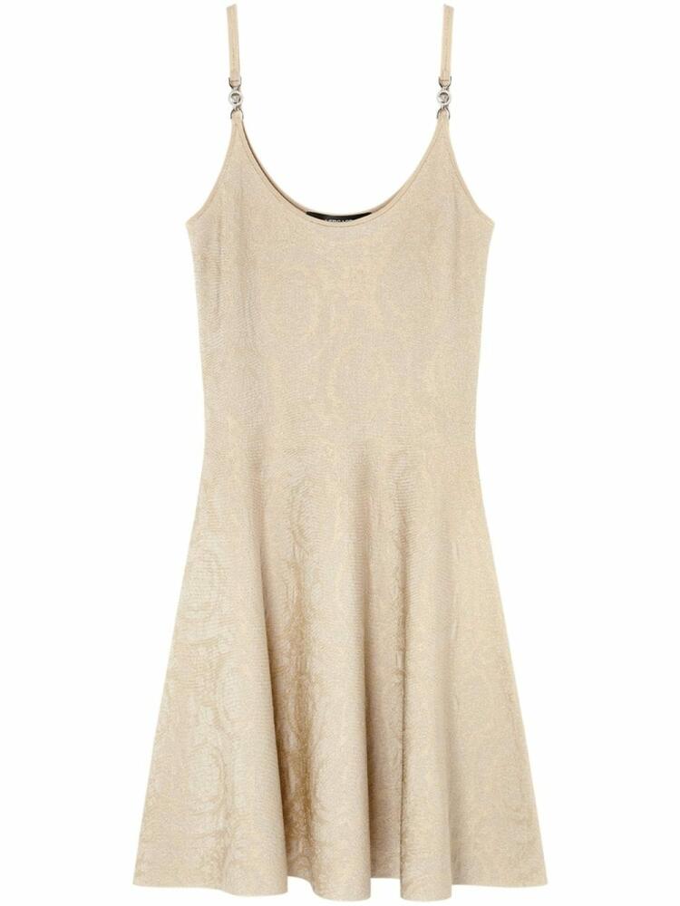 Versace Barocco jacquard flared mini dress - Neutrals Cover