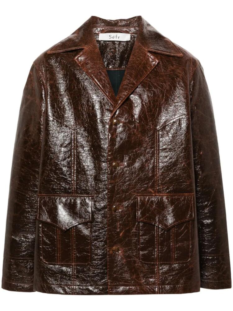 Séfr Jules coated jacket - Brown Cover