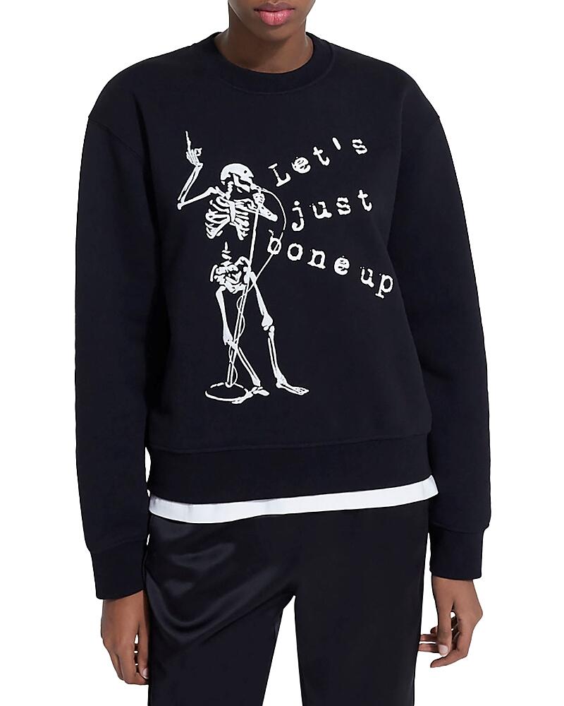 The Kooples Embroidered Skeleton Fleece Sweatshirt Cover