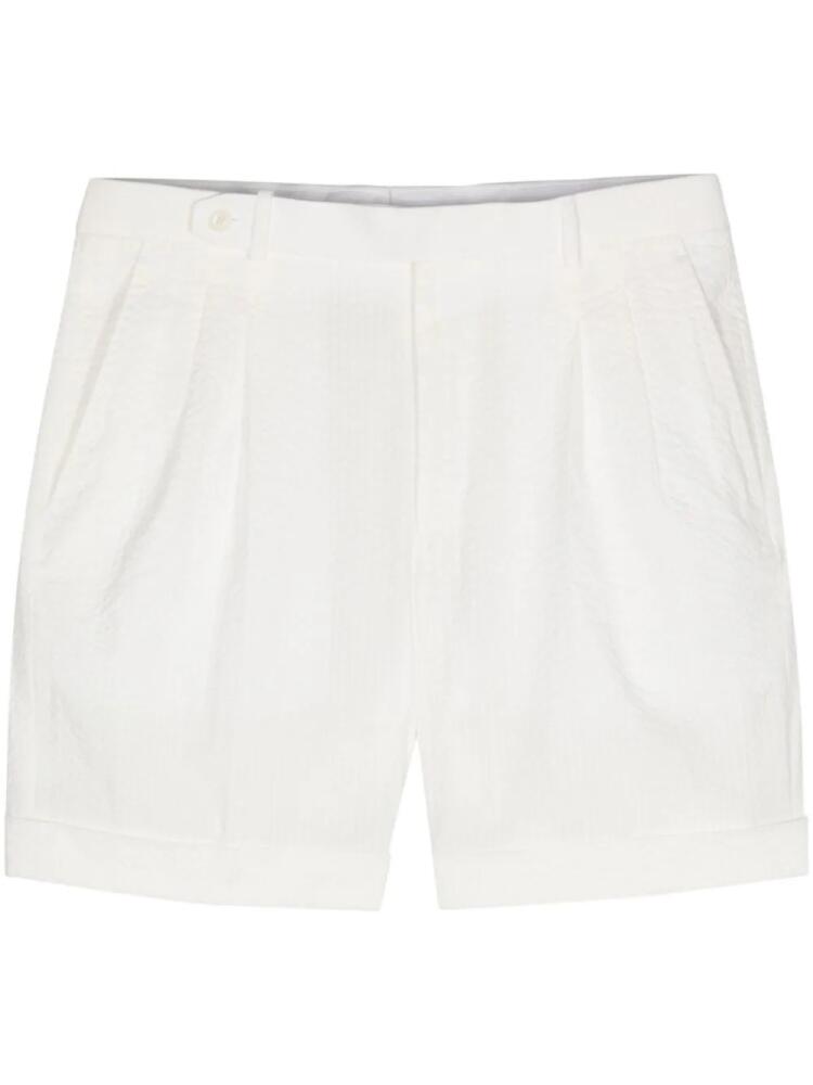 Brioni seersucker chino shorts - White Cover