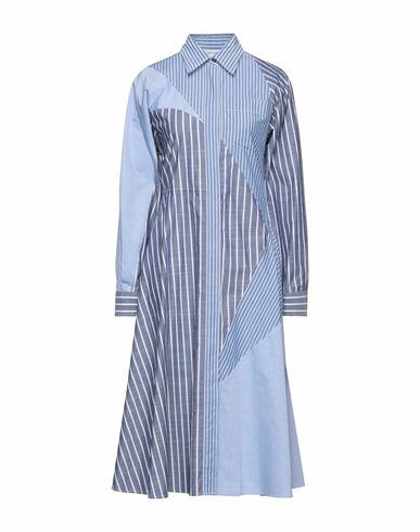 Cedric Charlier Woman Midi dress Pastel blue Cotton, Polyester Cover