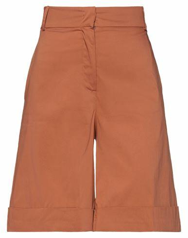 D. exterior Woman Shorts & Bermuda Shorts Brown Cotton, Polyamide, Elastane Cover