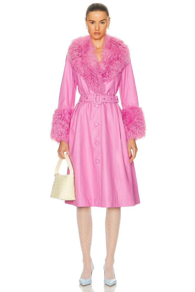 Saks Potts Foxy Shearling Coat in Fuschia Cover