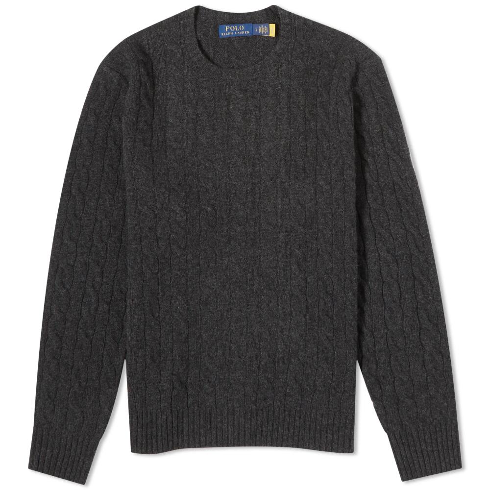 Polo Ralph Lauren Men's Wool Cashmere Crew Knit in Dark Granite Heather Cover