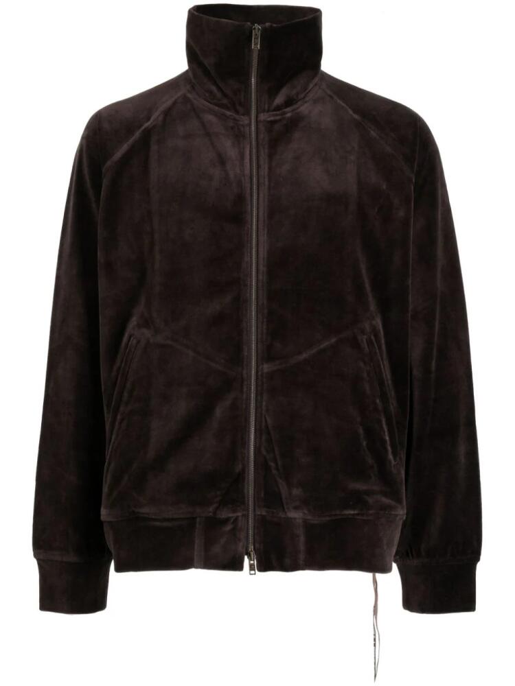 Mastermind World skull-embroidered zip-up jacket - Brown Cover