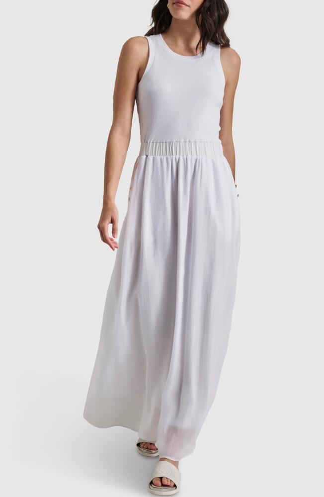 DKNY Mixed Media Maxi Dress in White Cover