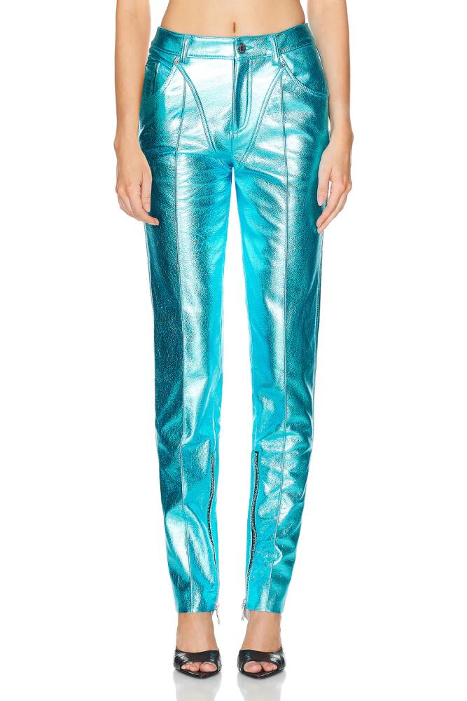 LaQuan Smith Tapered Zipper Detail Pant in Blue Cover