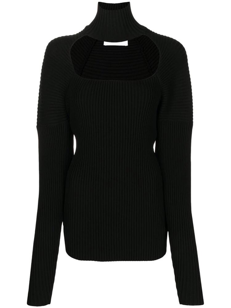 AMBUSH ribbed-knit cut-out jumper - Black Cover