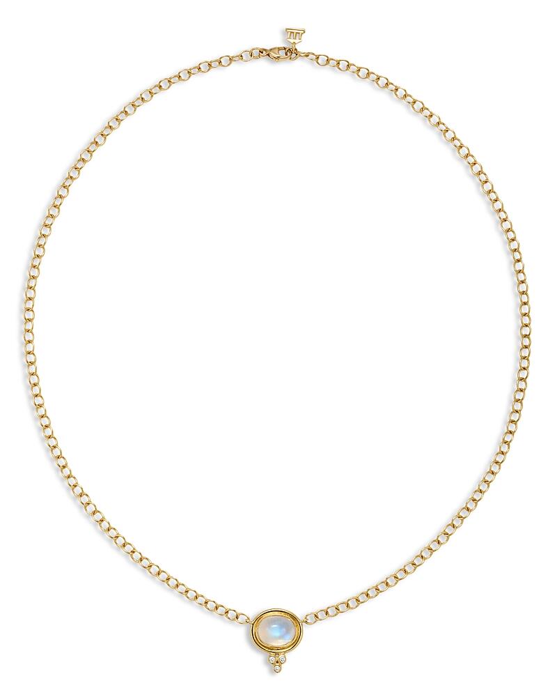 Temple St. Clair 18K Yellow Gold Classic Blue Moonstone & Diamond Pendant Necklace, 16-18 Cover