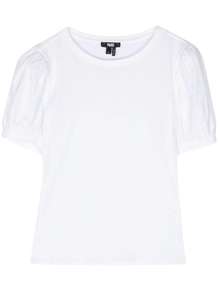 PAIGE Matcha puff-sleeve T-shirt - White Cover