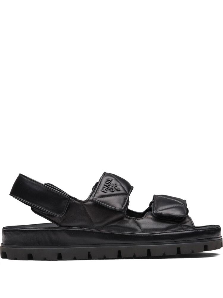 Prada logo-strap chunky sandals - Black Cover