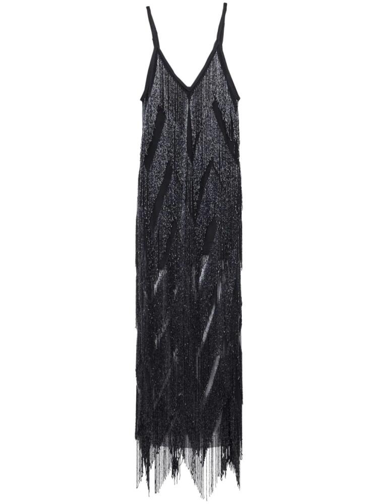 Fleur Du Mal layered fringed midi dress - Black Cover