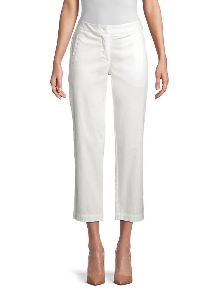 Rosso35 Women's Garment Dyed Straight Leg Trousers - Optic White Cover