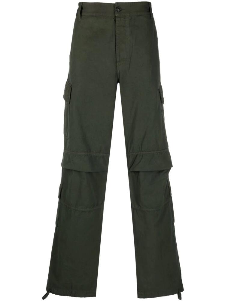 DARKPARK wide-leg straight trousers - Green Cover