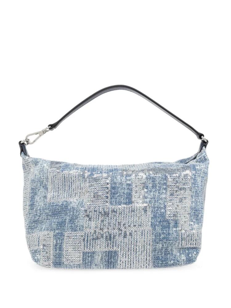 GANNI medium Butterfly sequined shoulder bag - Blue Cover