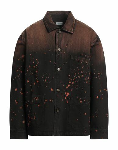 Guess Man Denim outerwear Brown Cotton Cover