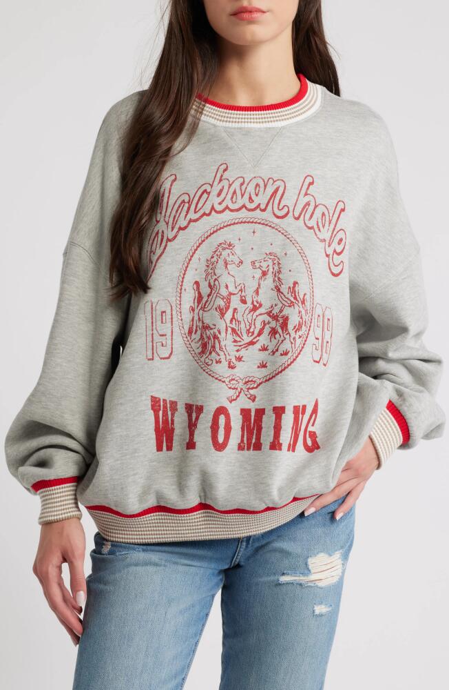 Vinyl Icons Jackson Hole Tipped Graphic Sweatshirt in Heather Grey Cover