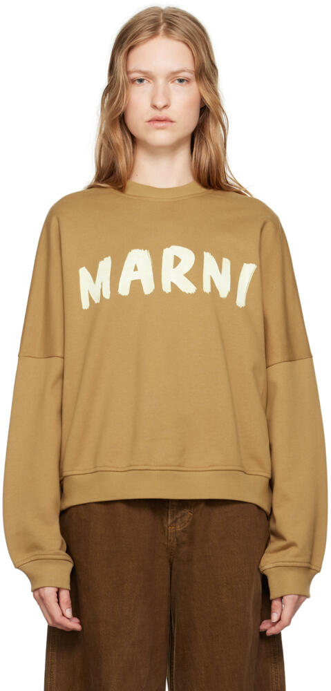 Marni Brown Printed Logo Sweatshirt Cover