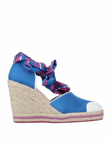 Pucci Woman Espadrilles Azure Soft Leather, Textile fibers Cover