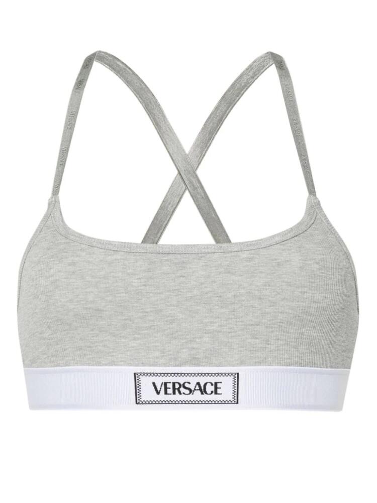 Versace logo-jacquard bra - Grey Cover