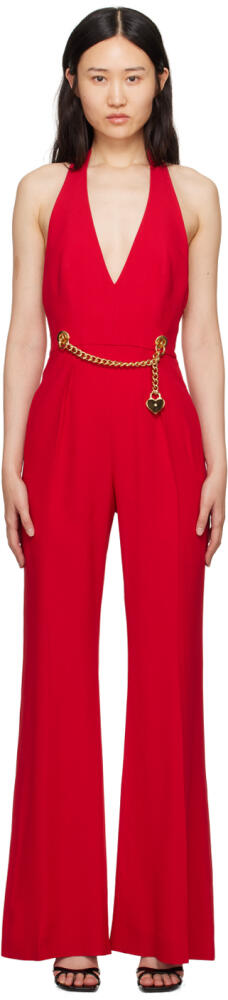 Moschino Red Chains & Hearts Jumpsuit Cover