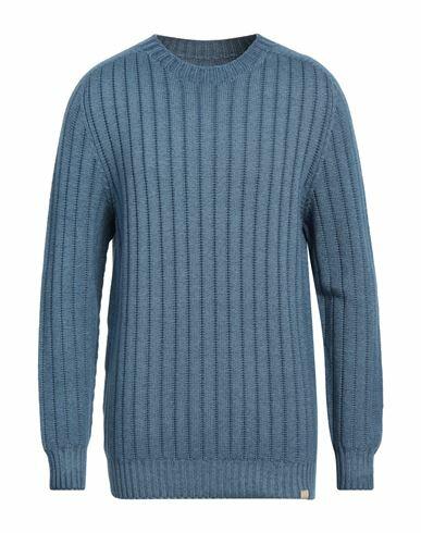 H953 Man Sweater Slate blue Merino Wool Cover