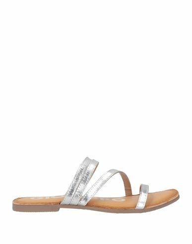 Gioseppo Woman Sandals Silver Leather Cover