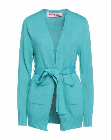 Pink Memories Woman Cardigan Azure Cotton Cover