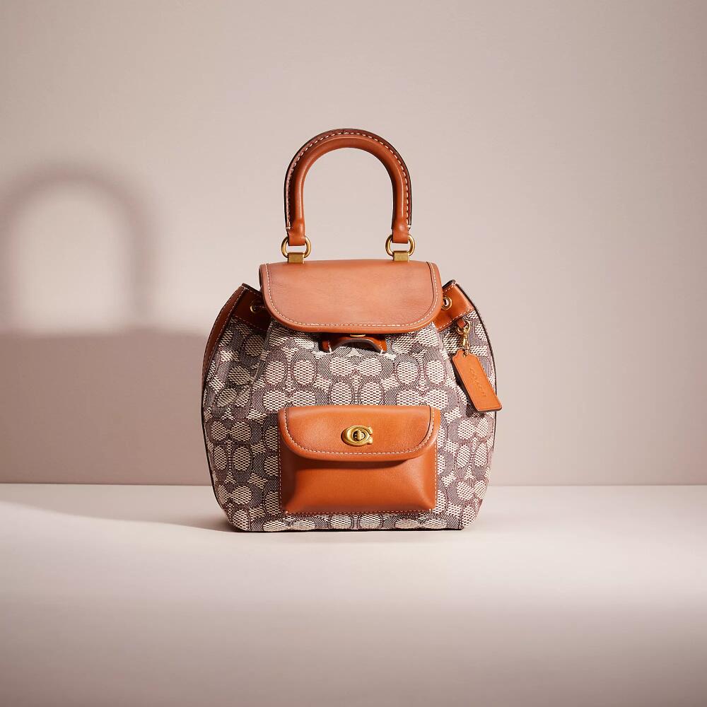 Coach Restored Riya Backpack 21 In Signature Textile Jacquard Cover