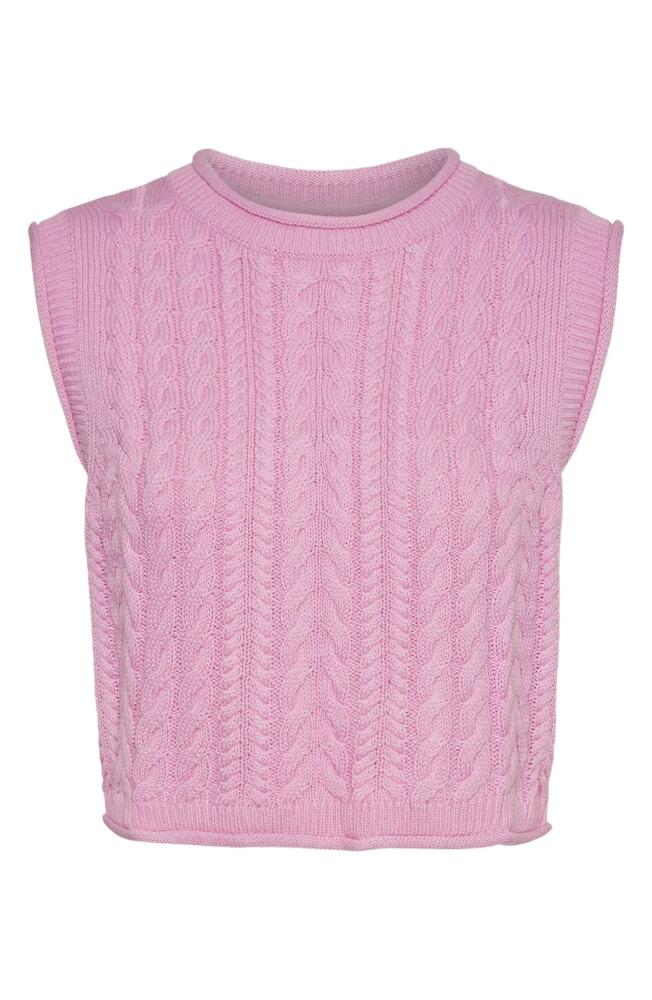 VERO MODA Festina Cable Knit Tank in Prism Pink Cover