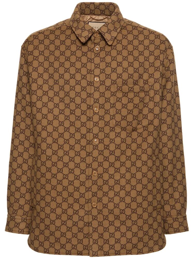 GUCCI Brushed Gg Wool Flannel Jacket Cover