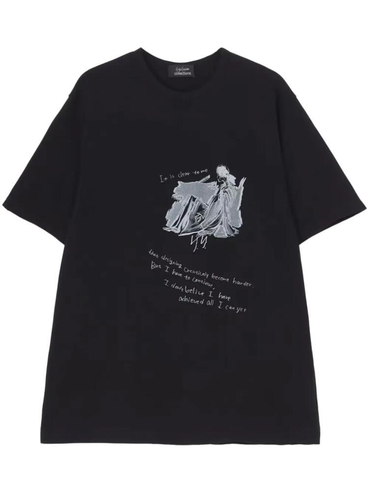 Yohji Yamamoto logo-print cotton T-shirt - Black Cover