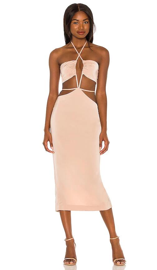 h:ours Enza Midi Dress in Nude Cover