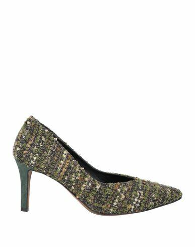 Giulia Neri Woman Pumps Military green Textile fibers Cover