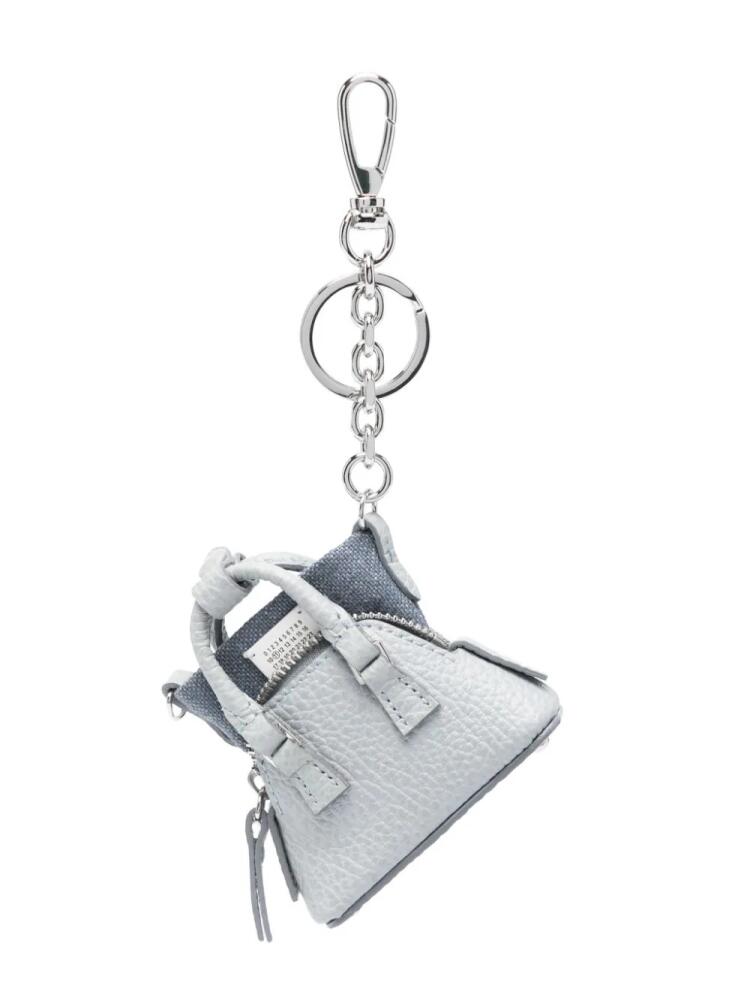 Maison Margiela bag shape leather keyring - Blue Cover