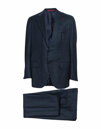 Isaia Man Suit Midnight blue Wool Cover