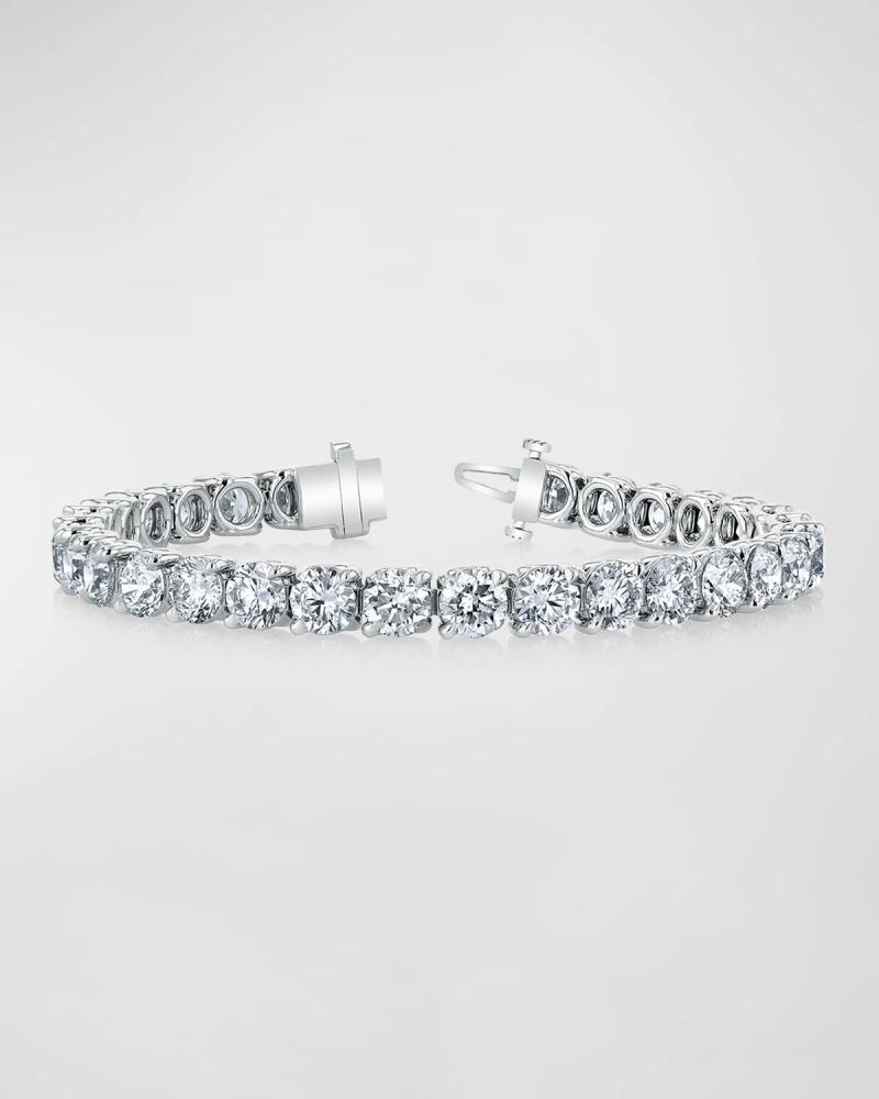 Neiman Marcus Diamonds x Christina Adamo Platinum Round-Cut Diamond Buttercup Tennis Bracelet, 10.08tcw, 7"L Cover