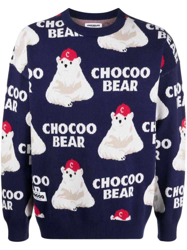 CHOCOOLATE Chocoo Bear-intarsia jumper - Multicolour Cover