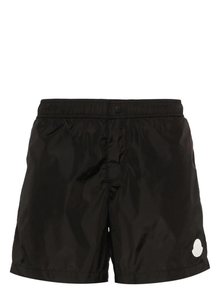 Moncler logo-patch swim shorts - Black Cover