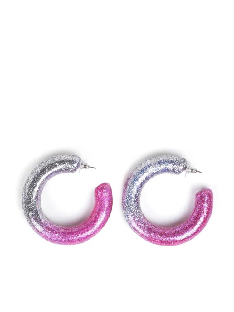 JULIETTA ombré effect hoop earrings - Pink Cover