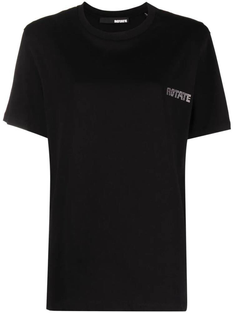 ROTATE BIRGER CHRISTENSEN rhinestone-logo organic-cotton T-shirt - Black Cover