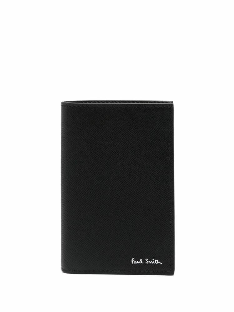 Paul Smith signature Stripe-print leather cardholder - Black Cover