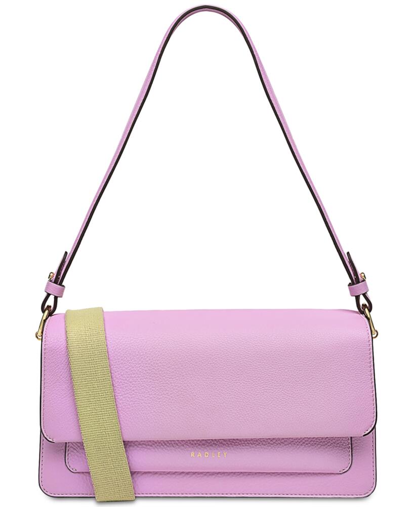 Radley London Lane Small Leather Flapover Shoulder Bag - Sugar Pink Cover