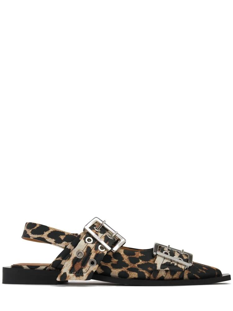 GANNI 20mm Chunky Buckle Leopard Ballerinas Cover