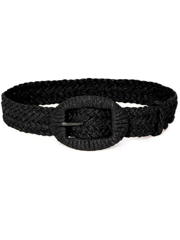 Altuzarra buckle-fastening raffia belt - Black Cover