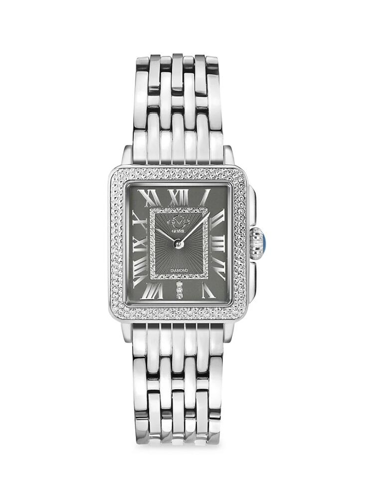 GV2 Women's Padova 27 x 30MM Silvertone Stainless Steel & 0.15 TCW Diamond Bracelet Watch Cover