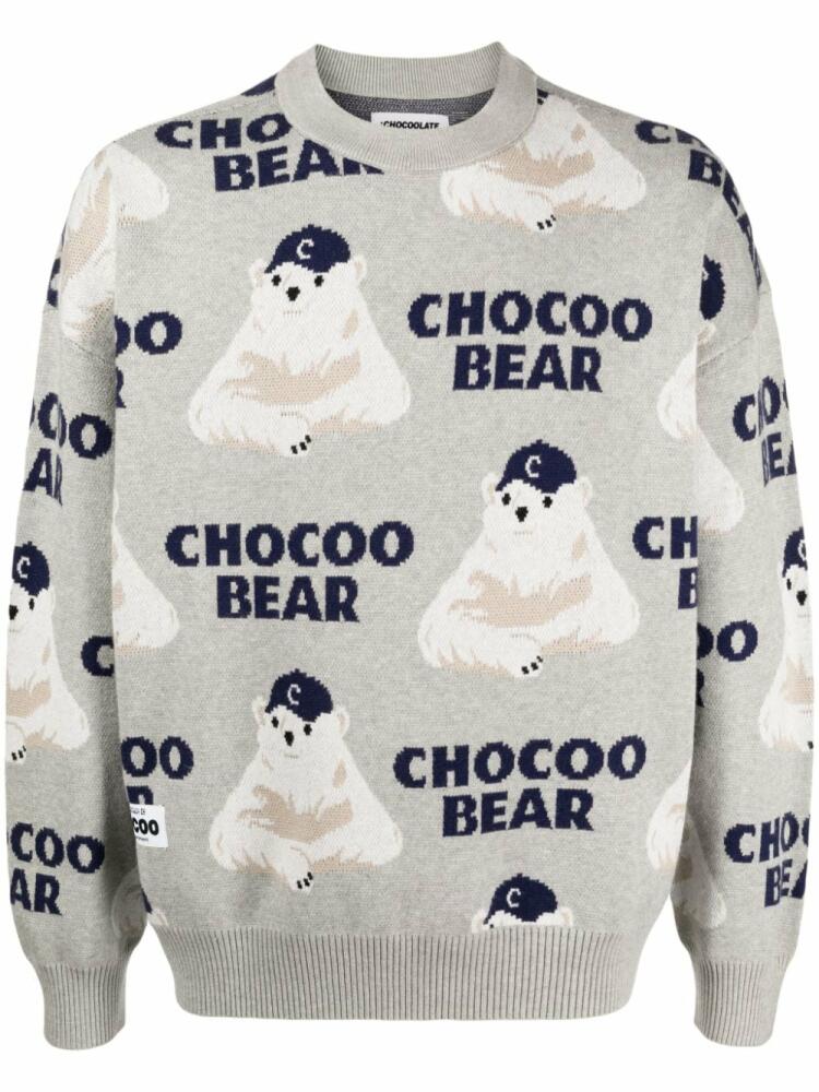 CHOCOOLATE Chocoo Bear-intarsia jumper - Multicolour Cover